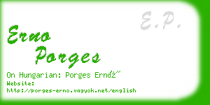 erno porges business card